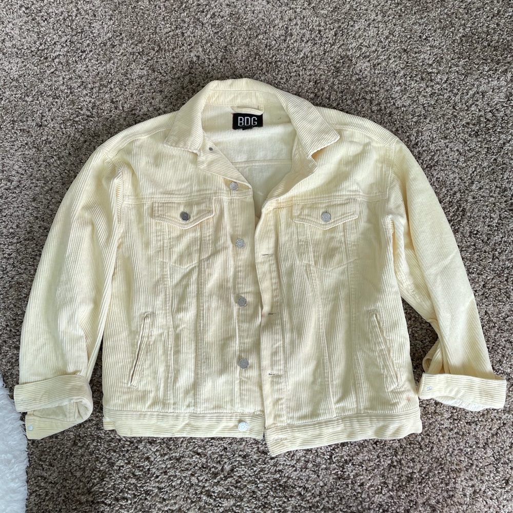 BDG Women's Cream Corduroy Jacket - Light Cream Button-Up